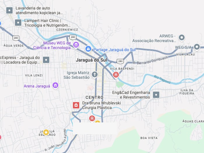 Mapa de Studio de Moda em Jaraguá do Sul, com hora marcada